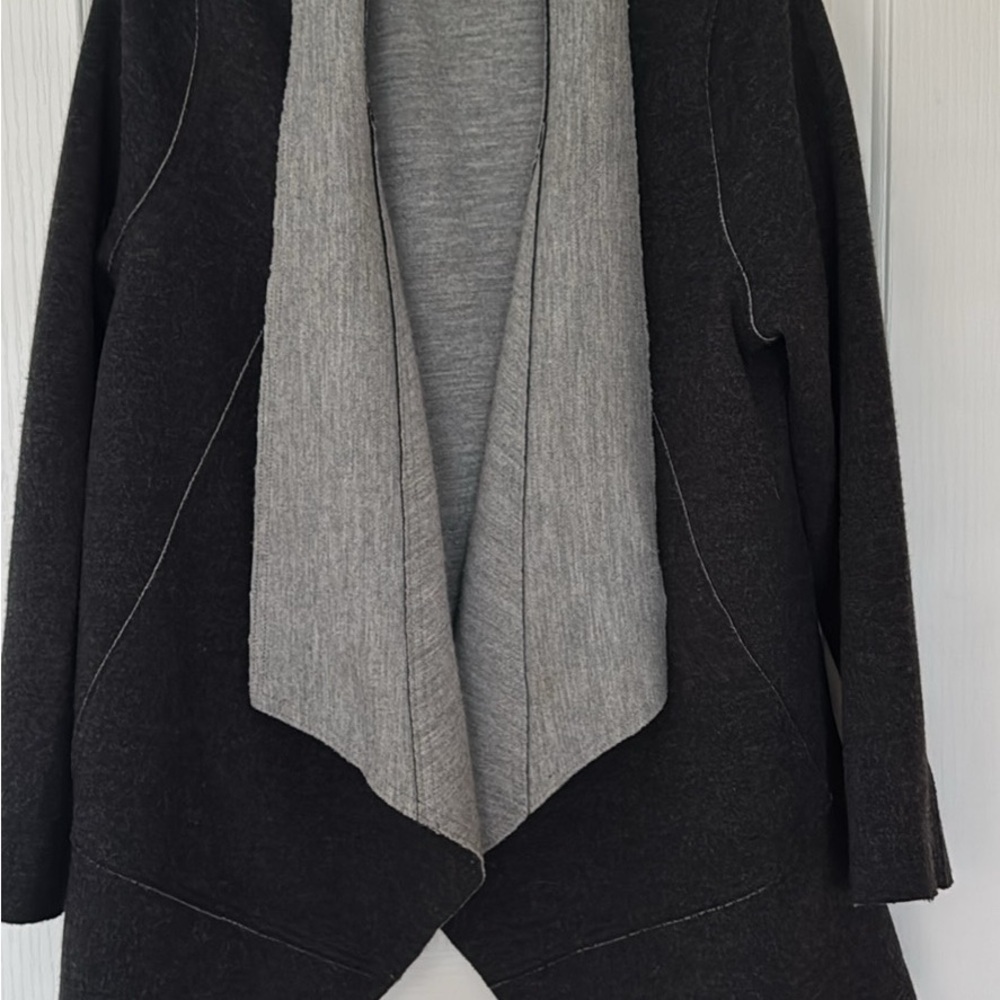 Eileen Fisher charcoal and gray shrug/sweater